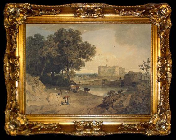 framed  William Havell Carew Castle,Near Pembroke (mk47), ta009-2